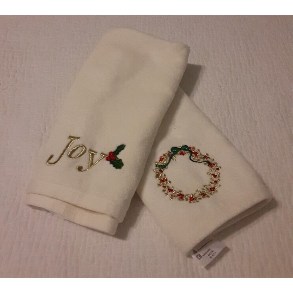 December Home Christmas Hand Towel Set 2pc